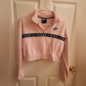 Pink Nike Air cropped zip top